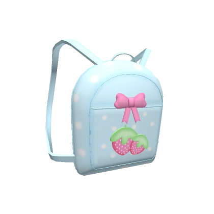 Kawaii Blue Strawberry Bow Backpack 3.0