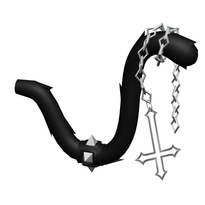  Black Goth Chain Cross Tail