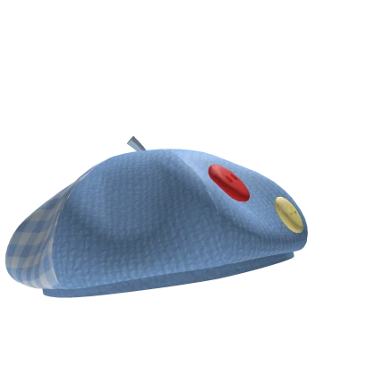 igari blue plaid beret hat