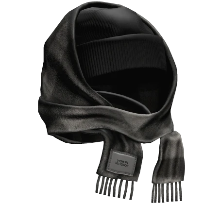 Black Beanie w/ Oversized Scarf