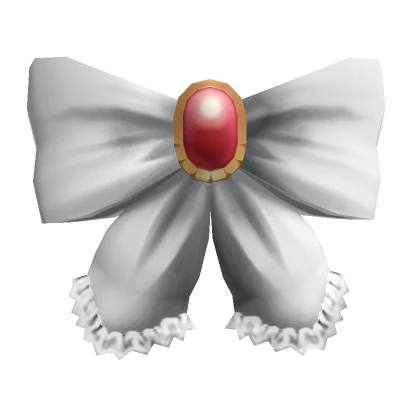 White Ruffled Anime Hair Bow