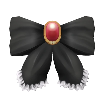 Black Ruffled Anime Hair Bow