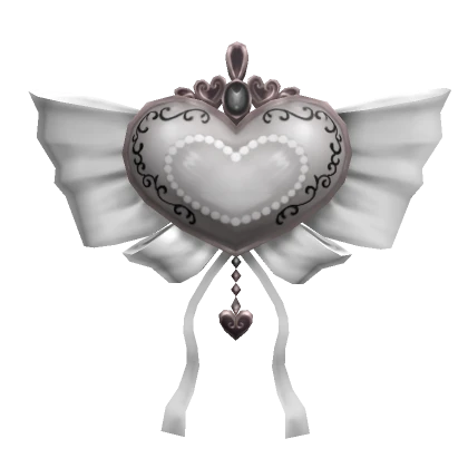 White HD Princess Heart Hair Bow