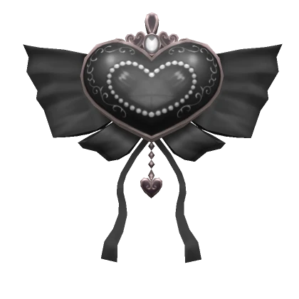 Realistic HD Black Princess Heart Hair Bow