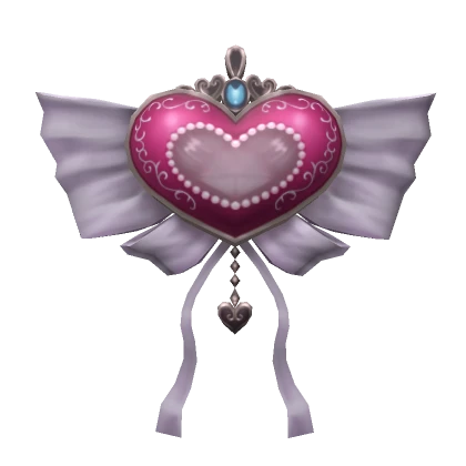 Realistic HD Pink Heart Charm Princess Hair Bow