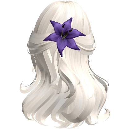 ♡ Halloween Half Up Wavy w/ Purple Flower (Beige) 