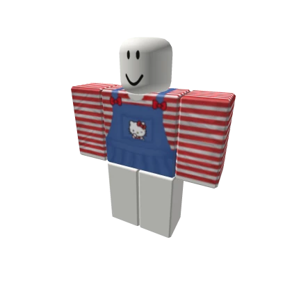 hello kitty fem overall to match hat (shirt) Y2K