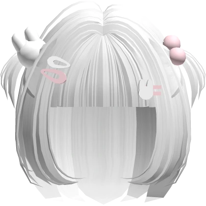 Cute Short Bunny Bobble Pigtails in White