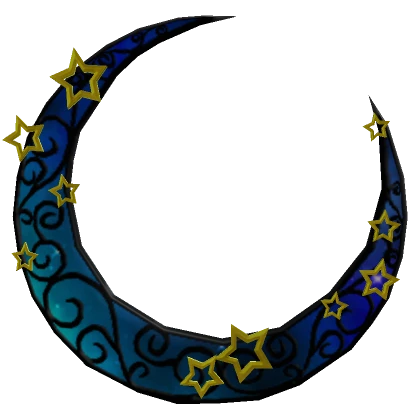 Ornate Moon Background Blue