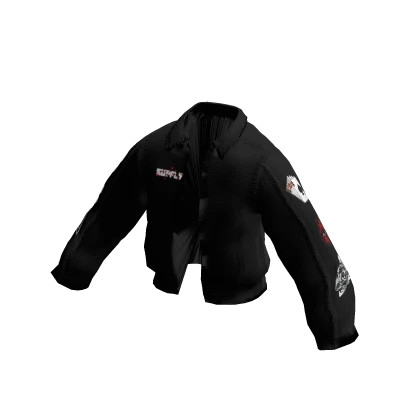 Varsity Jacket black roses patched
