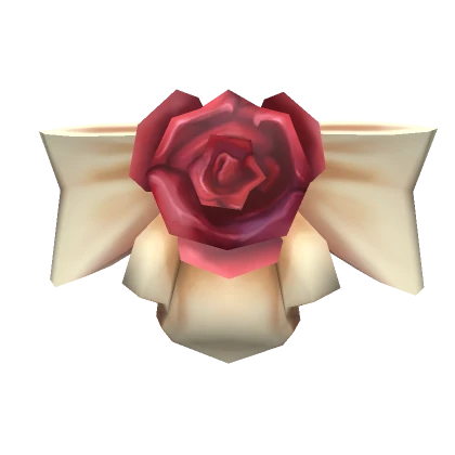 Pretty Red Rose Hair Bow in Tan