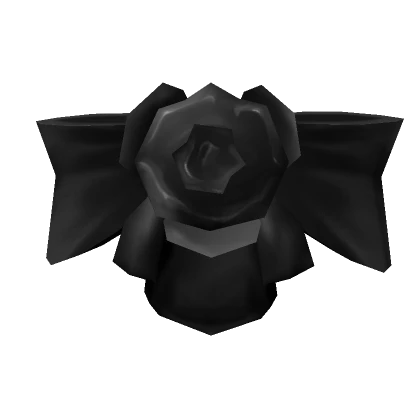 Black Rose Hair Bow