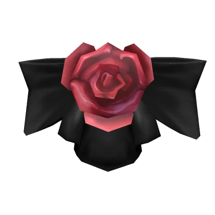 Pretty Red and Black Rose Hair Bow