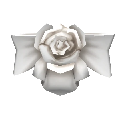 White Rose Hair Bow