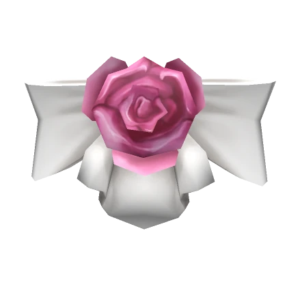 Pretty White and Pink Rose Hair Bow