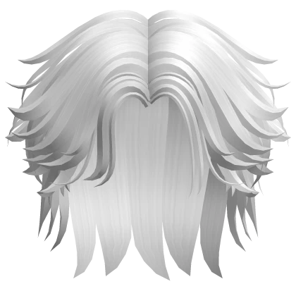 White Fluffy Messy Middle Part Boy Hair