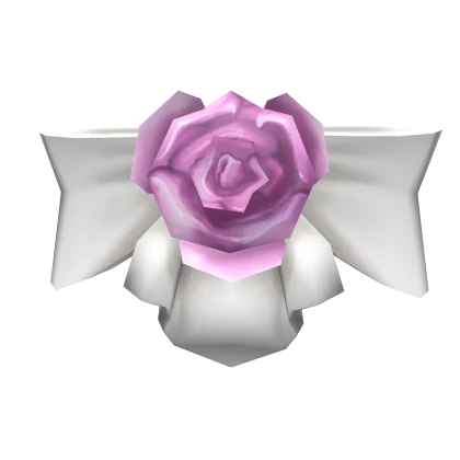 Elegant White and Purple Rose Bow