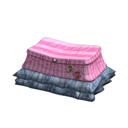 Cute Mini Skirt | Pink Striped & Denim