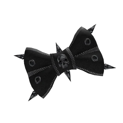 Emo Black Skull Bow