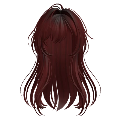 Dark Red Anime Straight Hair