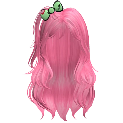 🧟‍♀️ cute zombie pink messy hair w/ side pigtail