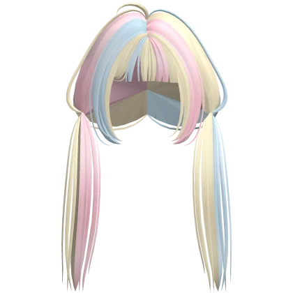 ♡ kawaii confetti straight low pigtails