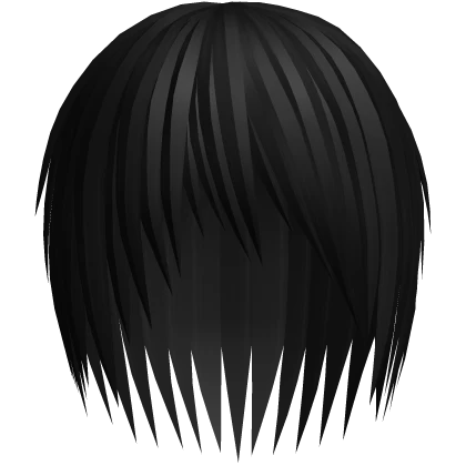 messy emo anime hair black