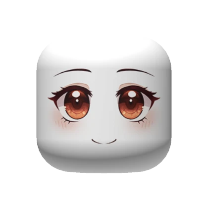 Brown Happy Anime Face (white skintone)