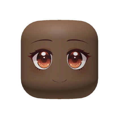 Brown Happy Anime Face (black skintone) 