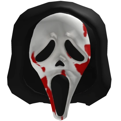 Stained Screaming Ghost Mask hooded