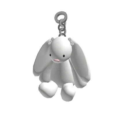 ♡ jellycat bunny keychain white