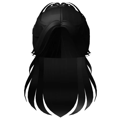 Long Y2k Ponytail with Bangs (Black)