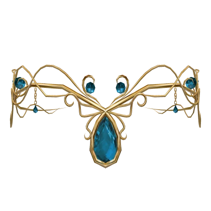 Blue Sapphire Gold Butterfly Fairy Circlet Tiara