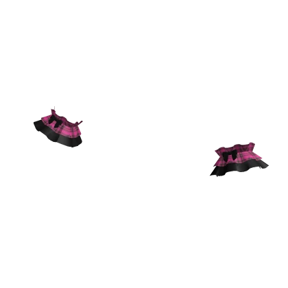 pink plaid / black agejo gyaru gal qt ruffle cuffs