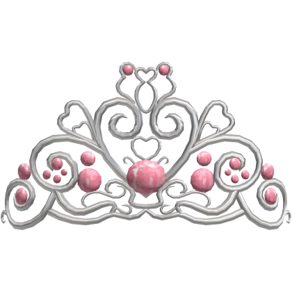 cute royal white silver pink tiara gemstone crown