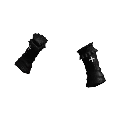 ⸸꒱ cross arm warmers w ruffles in black 3.0