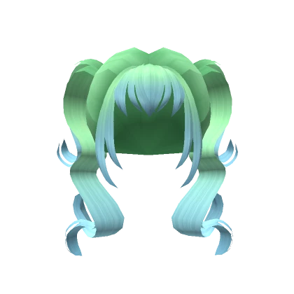 Lala Pigtails Green to Blue