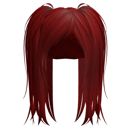 Red Messy Emo Punk Rock Pigtails