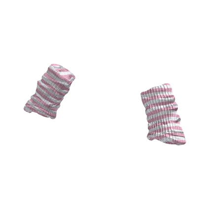 Striped Soft Arm Warmers (Pink and White)