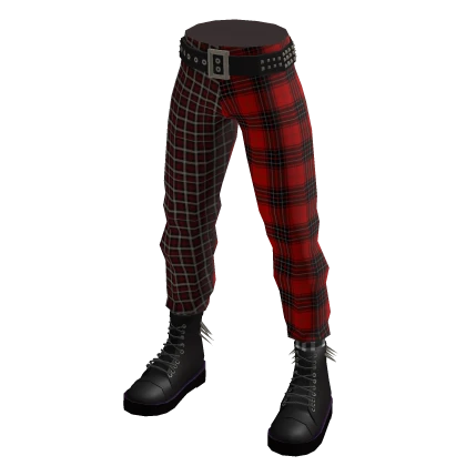Red and Black Punk Trousers