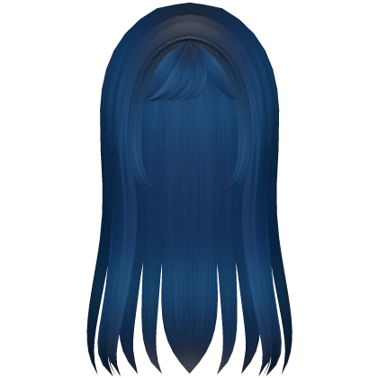 blue long straight doll hair