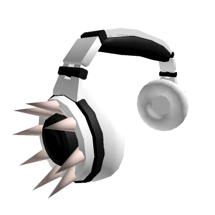 White & Black Spikey Headphones