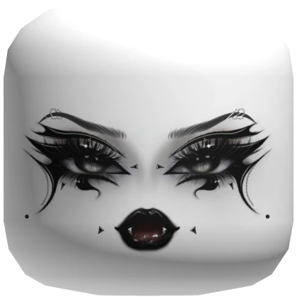 ♱꒰ pierced goth emo makeup face mask white