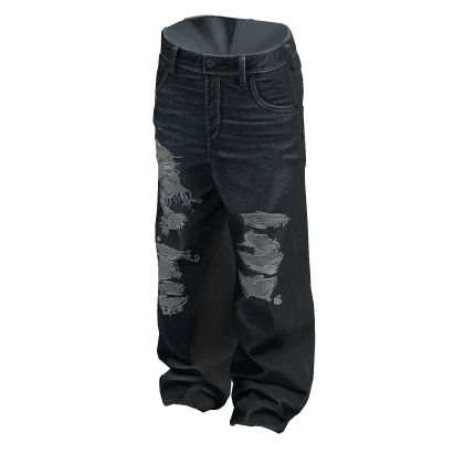 Baggy Ripped Jeans (Dark)