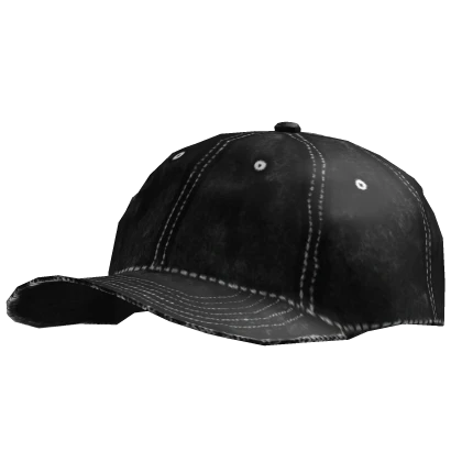 Oversized Black Distressed Cap