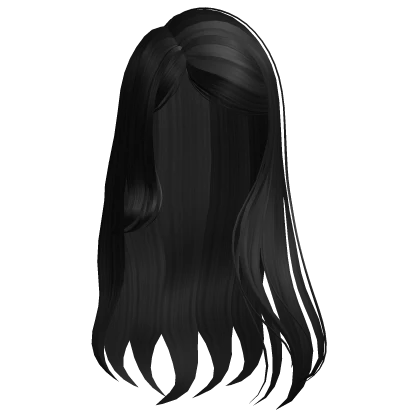 Long Sleek Side Bang Hair (Black)