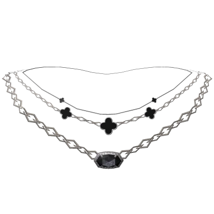 Silver Preppy Layered Clover Pendant Necklace 3.0 