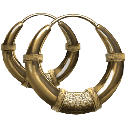 Tibetan Gold Hoop Earrings