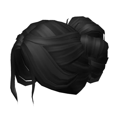 Y2K Messy Loose Bun Updo (Black)