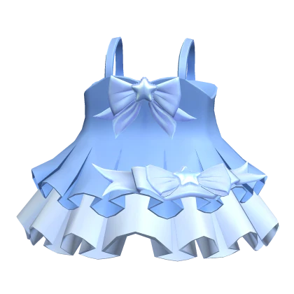 Kawaii Blue Ruffled Bow Dress 3.0